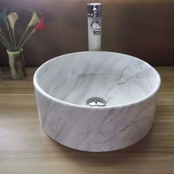 white marble sinks