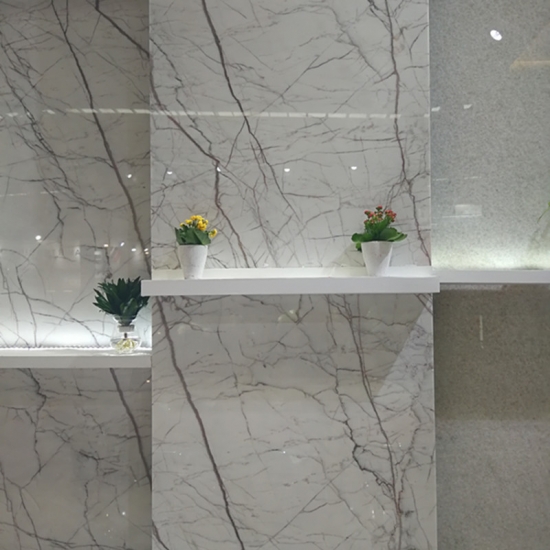White marble with grey veins