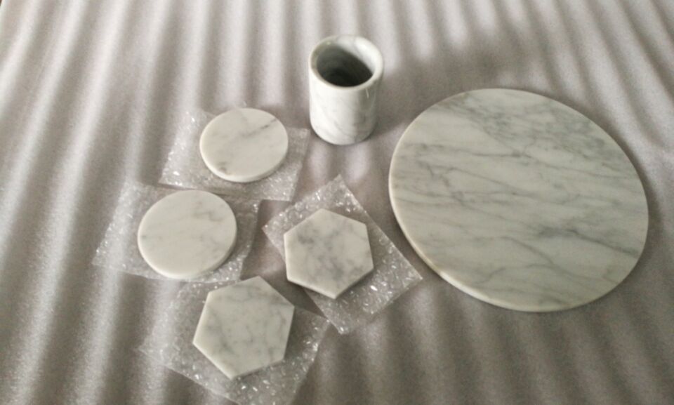  Carrara Sirviendo de mármol blanco Bandejas- plato de queso
